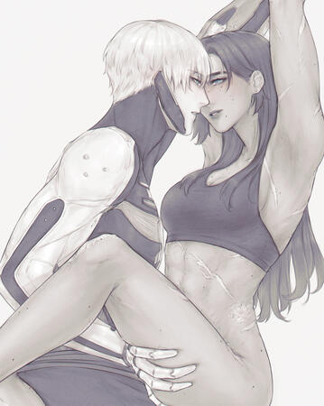 Simple style of my OC Eva and Lee from PGR